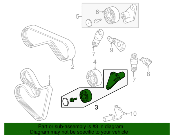 Accessory Drive Belt Tensioner Assembly - BMW (11-28-1-736-724) - Image 2