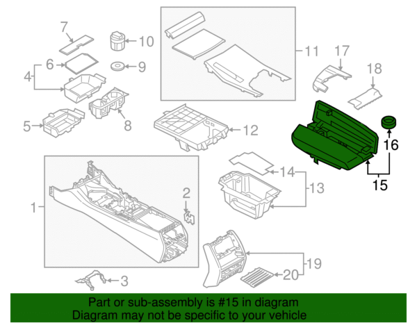 Armrest - BMW (51-16-9-388-148) - Image 2