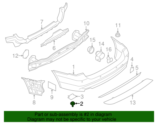 Bumper Cover Support Rail Screw - BMW (07-14-7-127-714) - Image 2