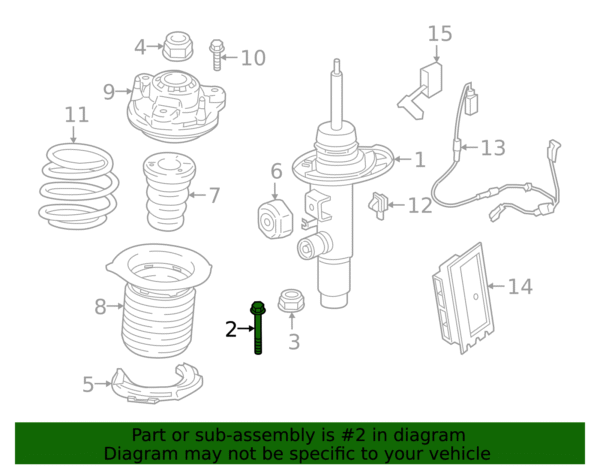 Strut Bolt - BMW (07-11-9-905-418) - Image 2