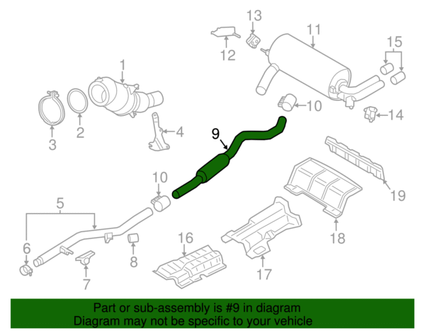 Center Muffler - BMW (18-30-7-627-144) - Image 2