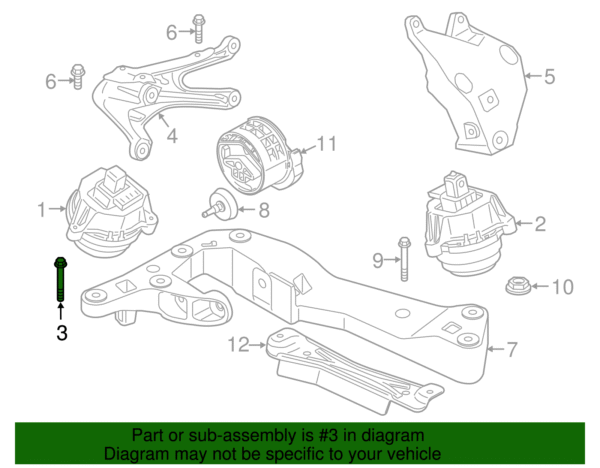 Motor Mount Bolt - BMW (07-11-9-905-848) - Image 2