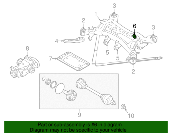 Suspension Cross-Member Insulator - BMW (33-31-6-880-637) - Image 2